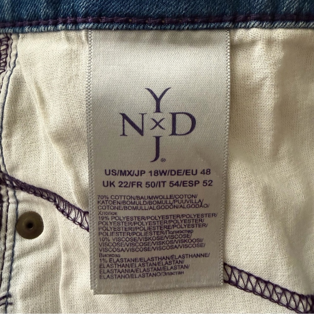 NYDJ Marilyn Straight Leg Jeans Woman’s Plus Size 18W Denim Faded Light Blue - Picture 6 of 11